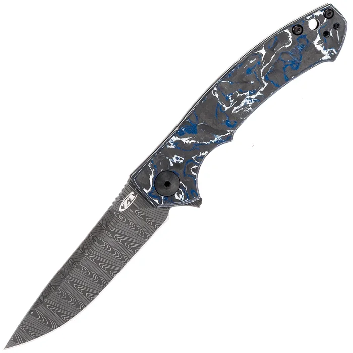Zero Tolerance 0450 Limited Black & Blue Fat Carbon Vegas forge Damascus